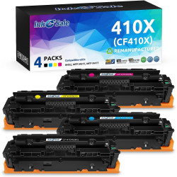 INK E-SALE Compatible HP 410X (CF410X CF411X CF412X CF413X) Toner Cartridge - 4 Pack